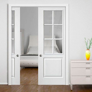 Puertas blancas con cristal