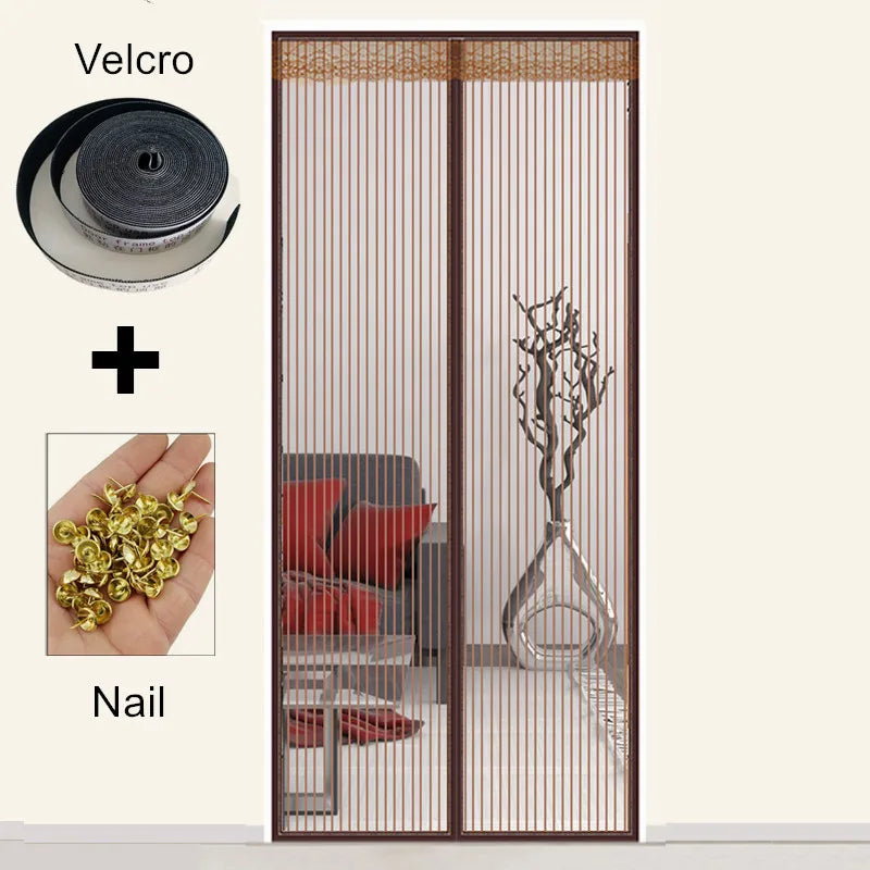 Reinforced Magnetic Screen Door Curtain Net anti Insect Mesh Fly Screen Mosquito Protection Net Room Divider Folding Screen Wall