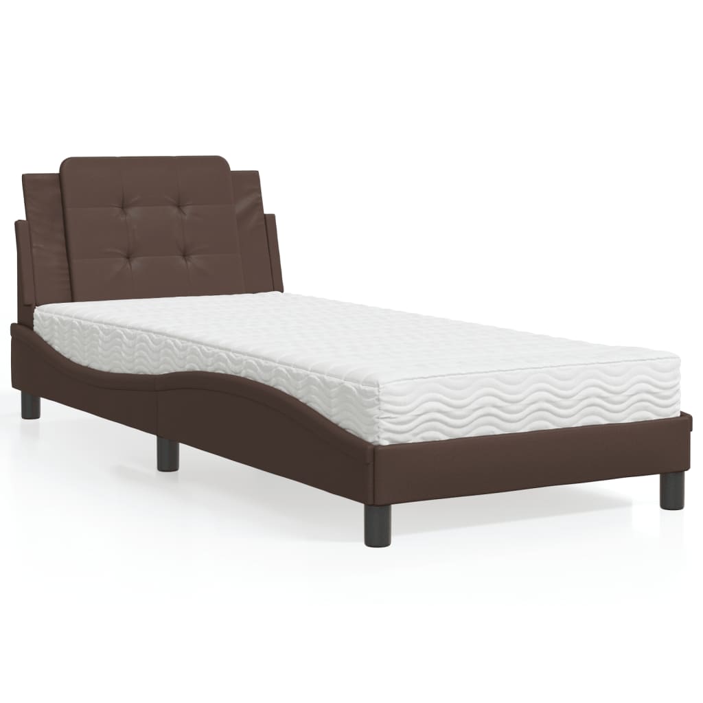 Cama Con Colchón Cuero Sintético