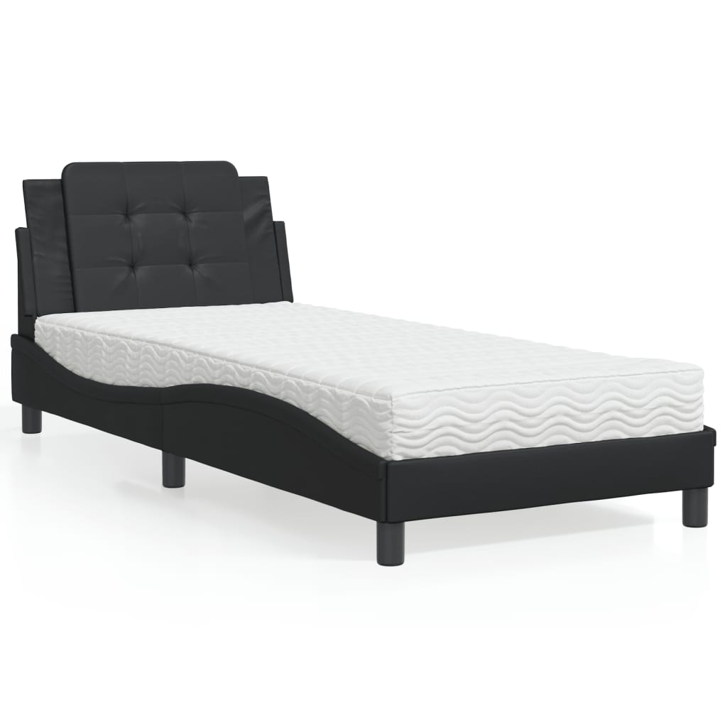 Cama Con Colchón Cuero Sintético