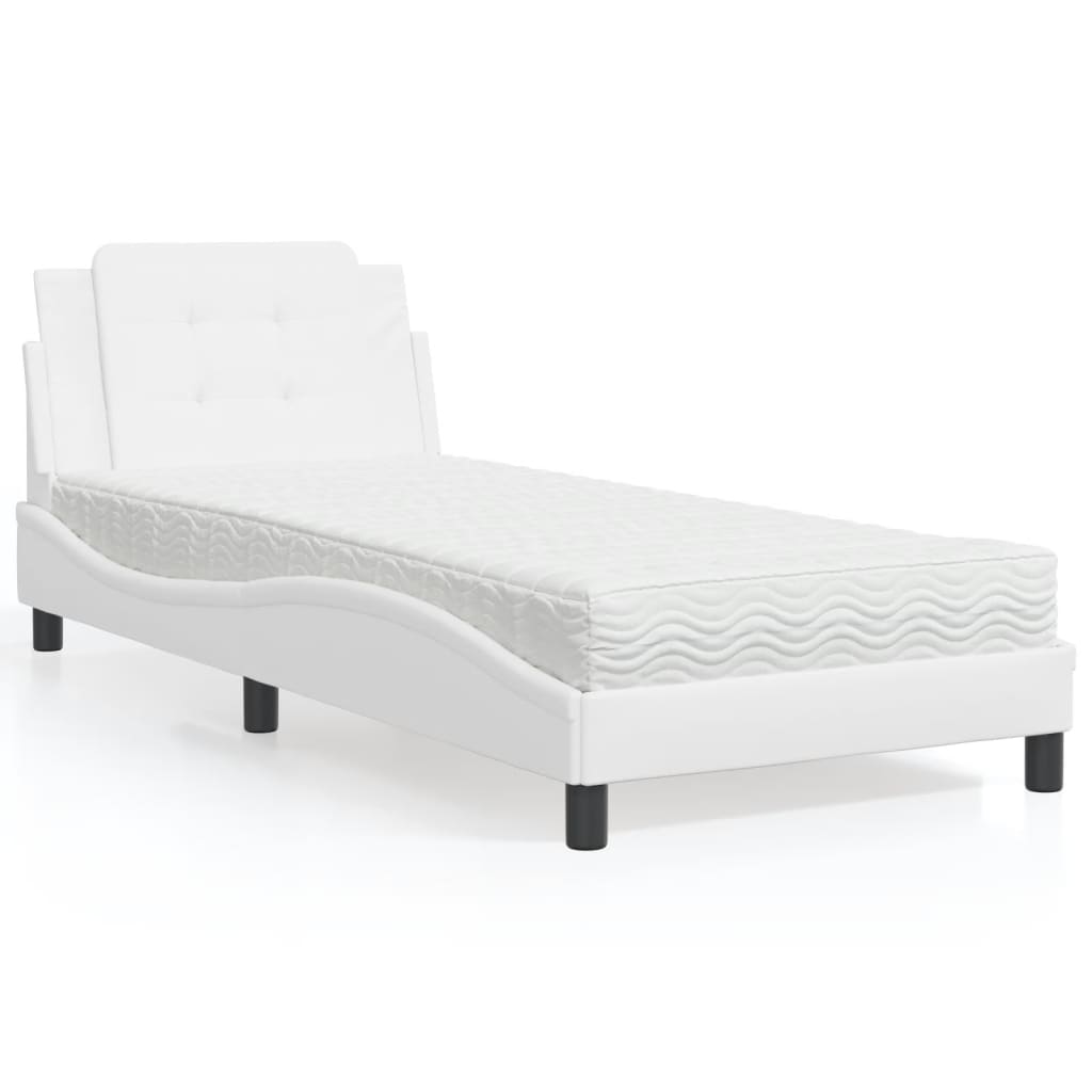 Cama Con Colchón Cuero Sintético