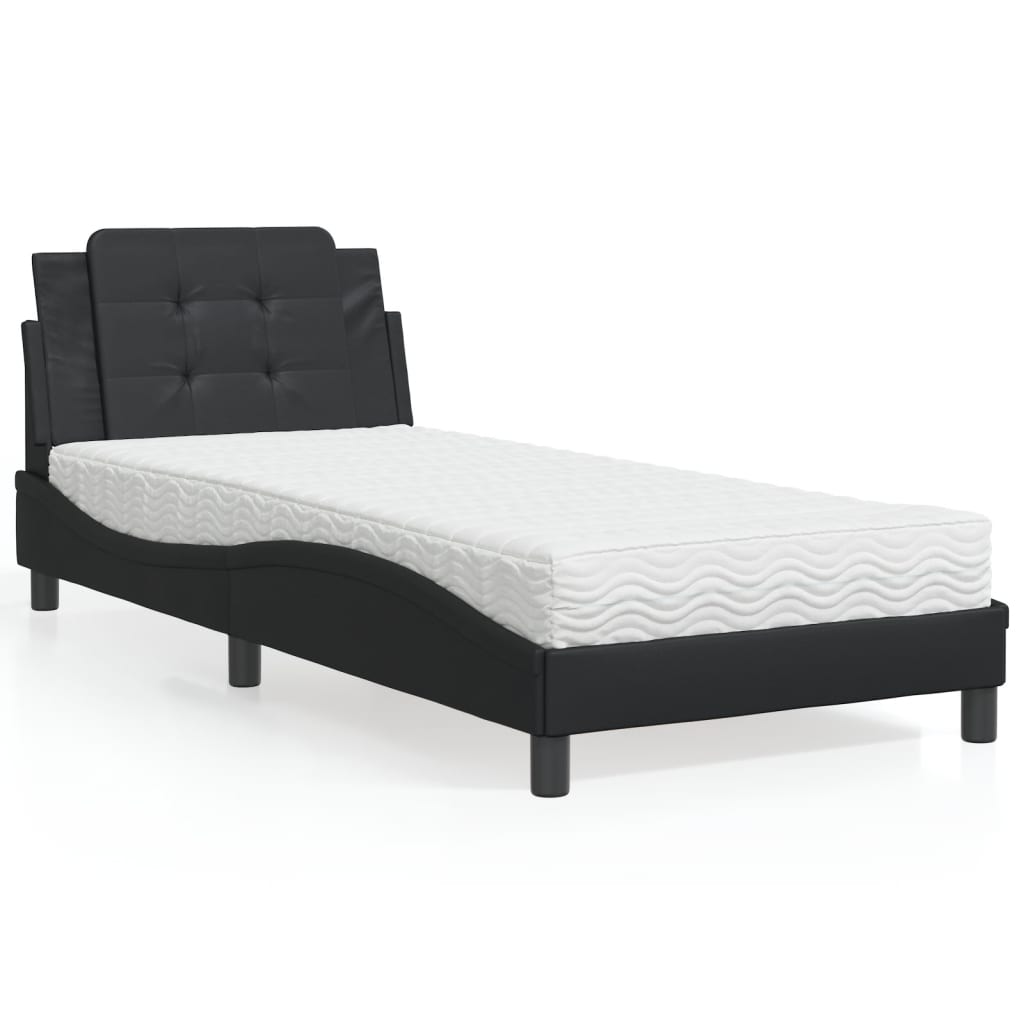 Cama Con Colchón Cuero Sintético