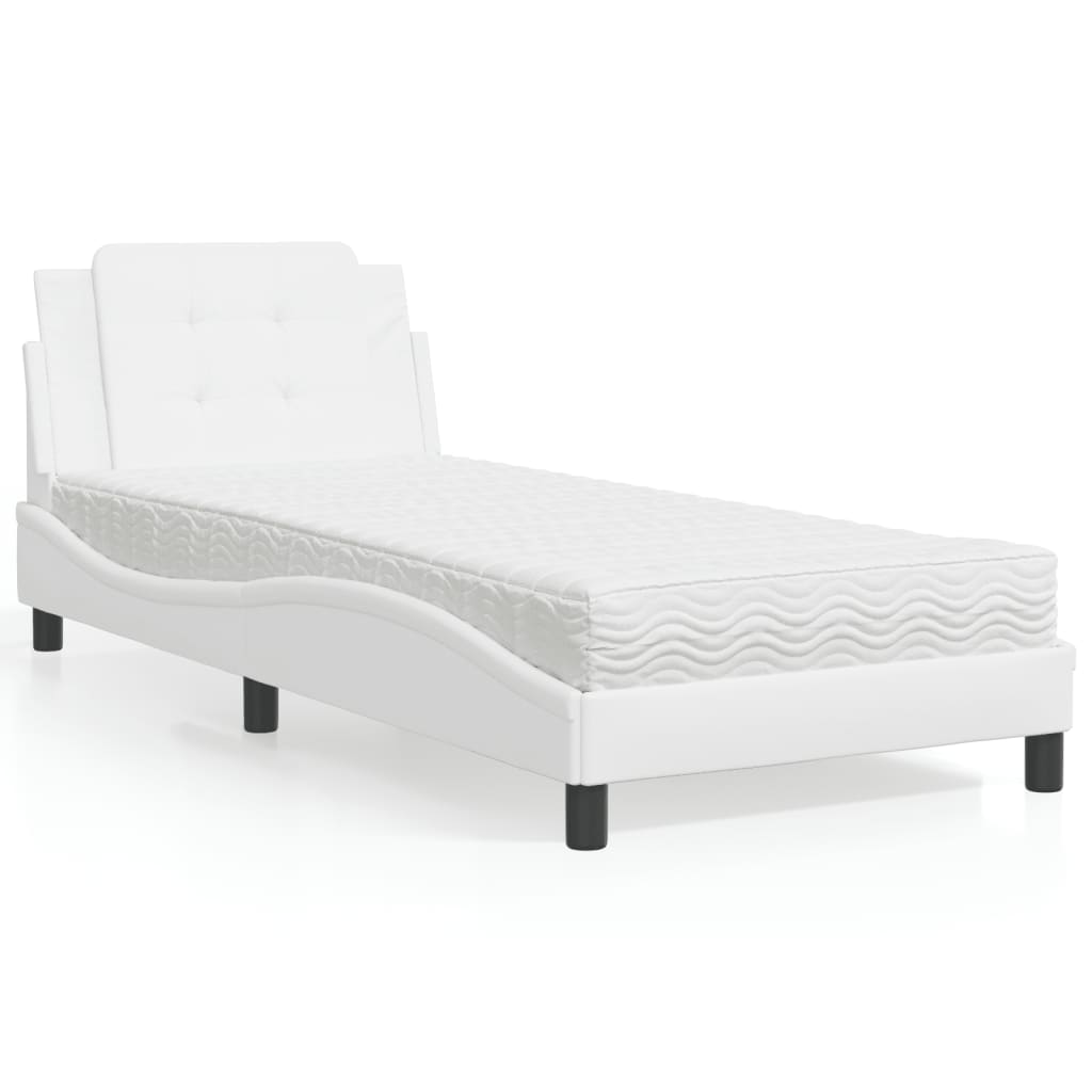 Cama Con Colchón Cuero Sintético