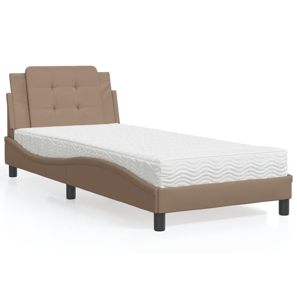 Cama Con Colchón Cuero Sintético