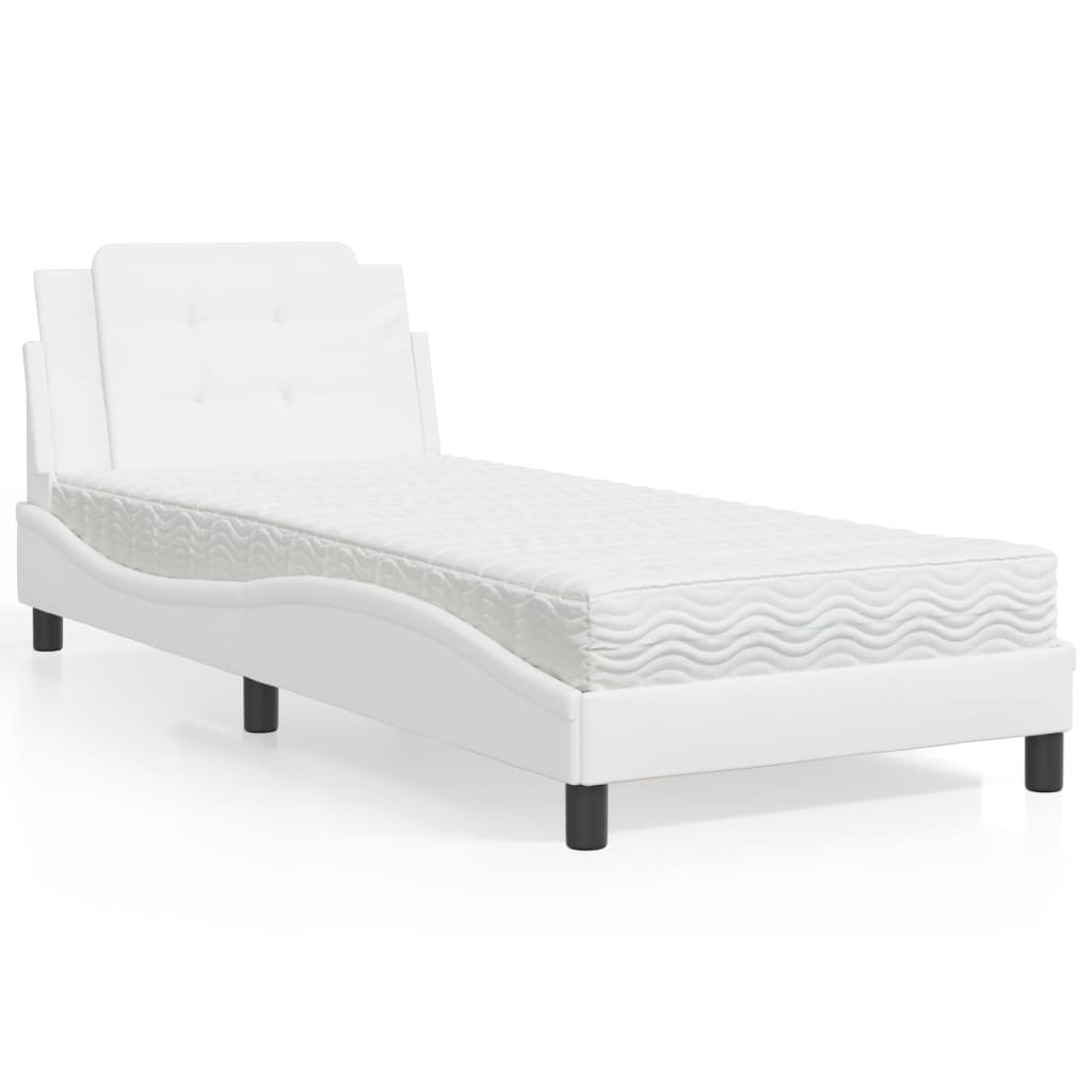Cama Con Colchón Cuero Sintético