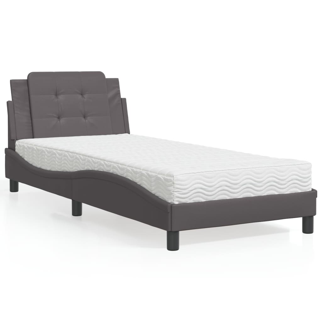 Cama Con Colchón Cuero Sintético