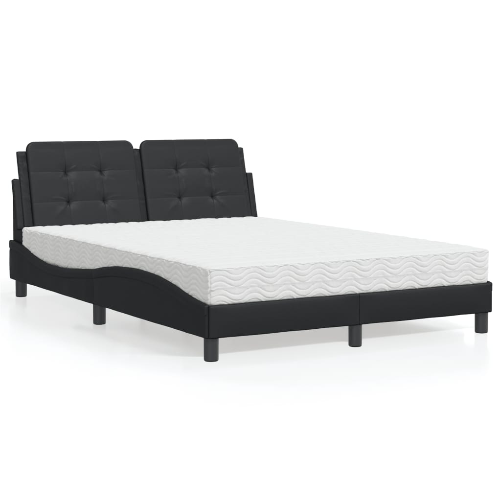 Cama Con Colchón Cuero Sintético