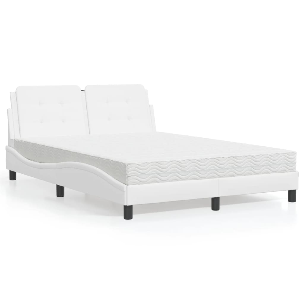 Cama Con Colchón Cuero Sintético