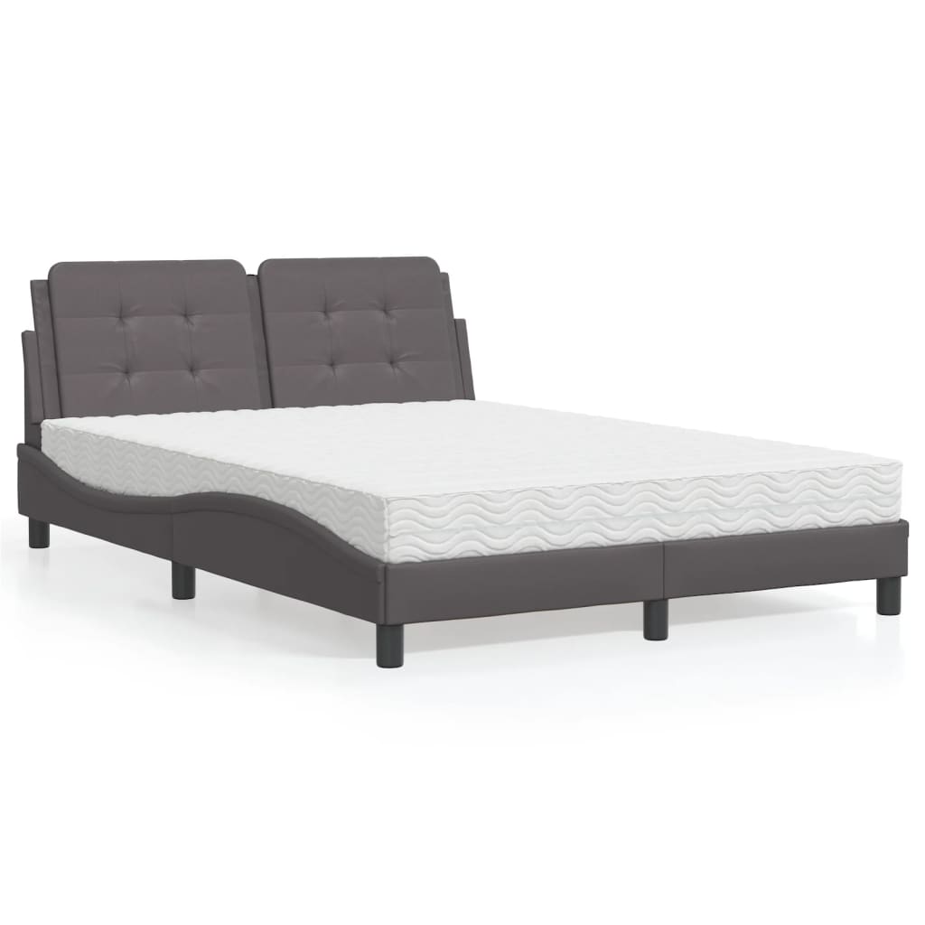 Cama Con Colchón Cuero Sintético