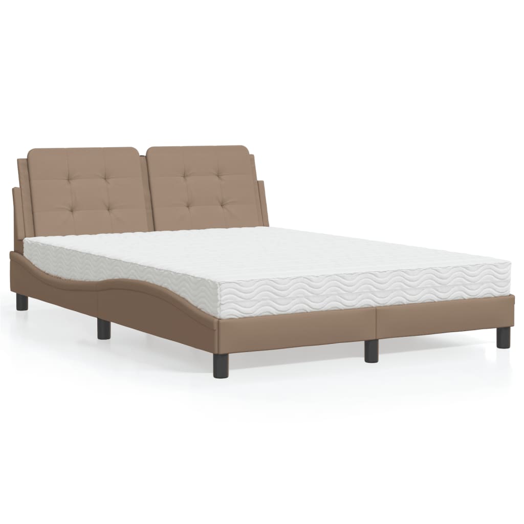 Cama Con Colchón Cuero Sintético
