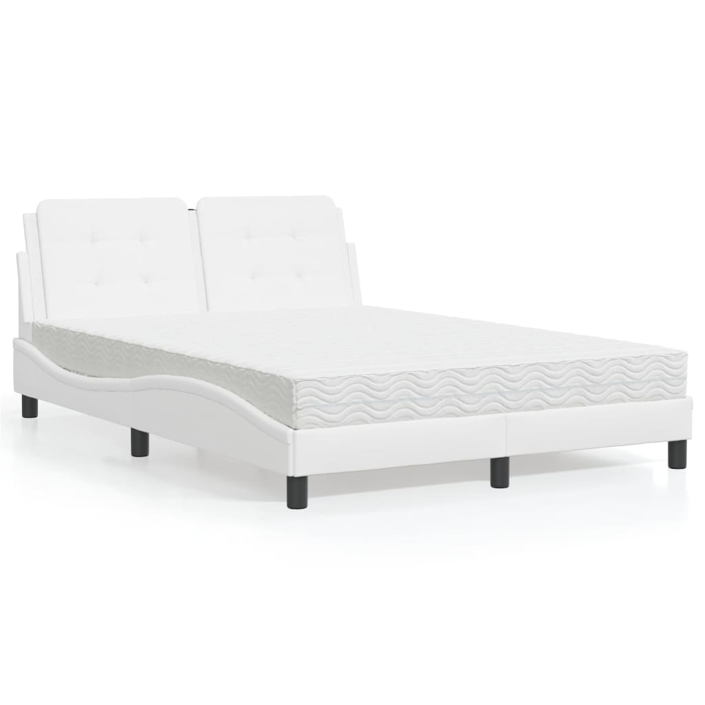 Cama Con Colchón Cuero Sintético