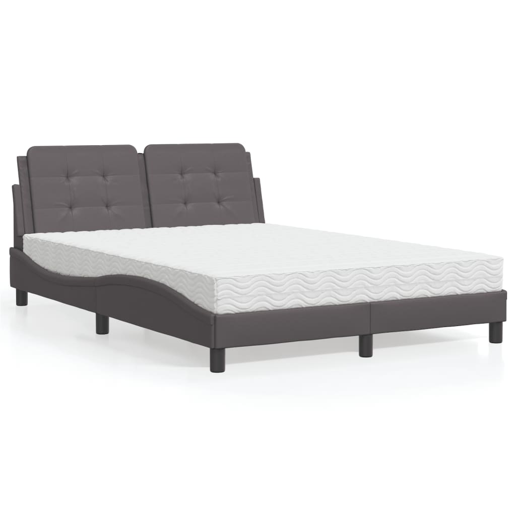 Cama Con Colchón Cuero Sintético