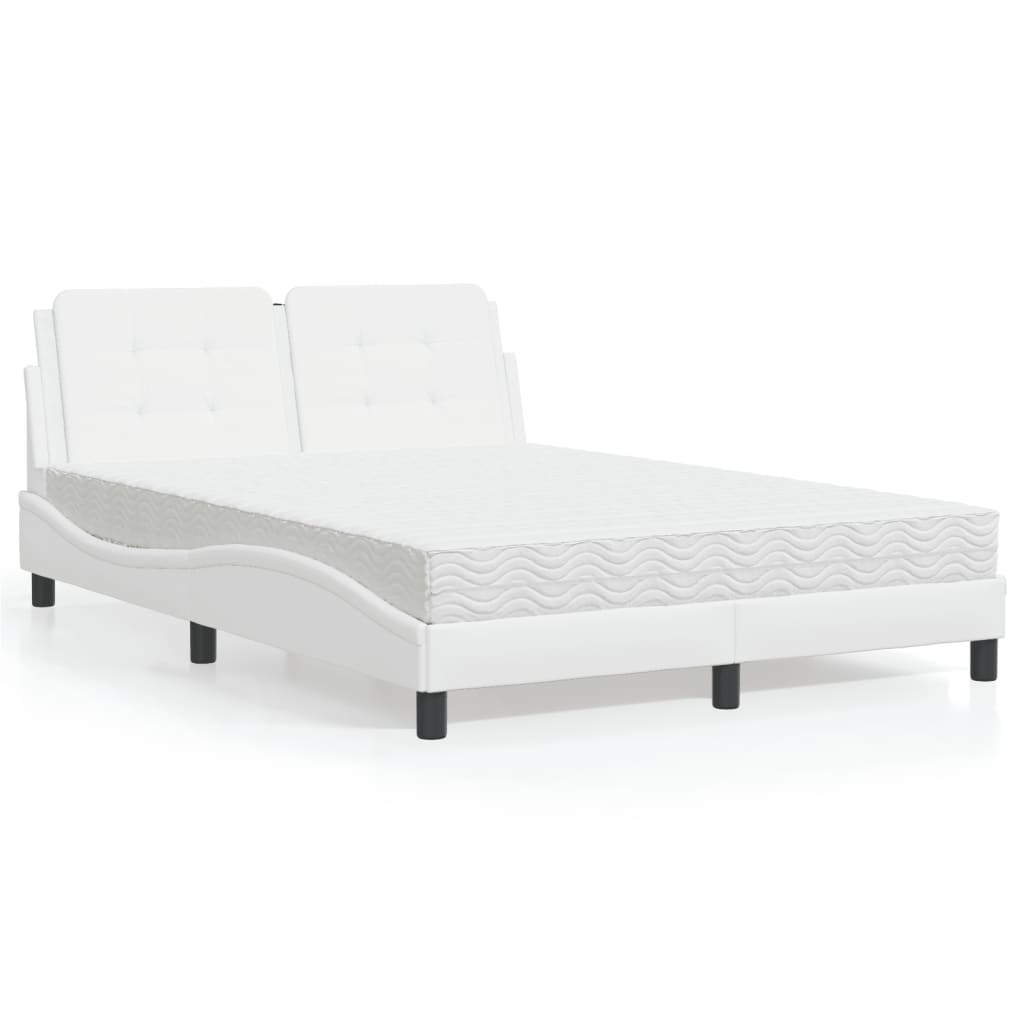 Cama Con Colchón Cuero Sintético