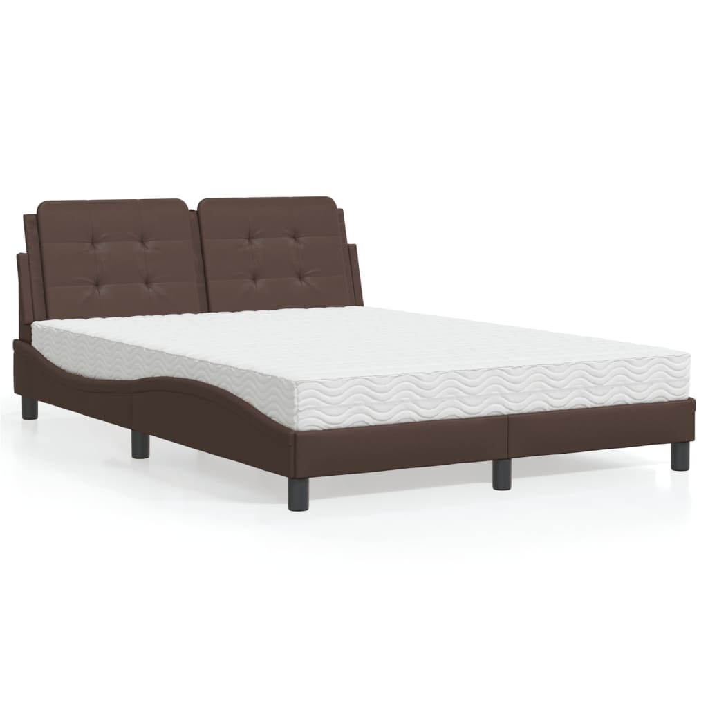 Cama Con Colchón Cuero Sintético