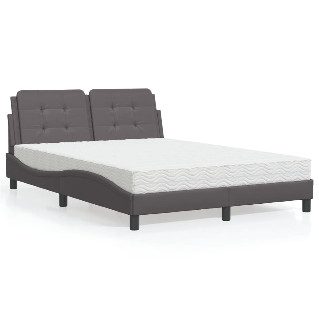 Cama Con Colchón Cuero Sintético