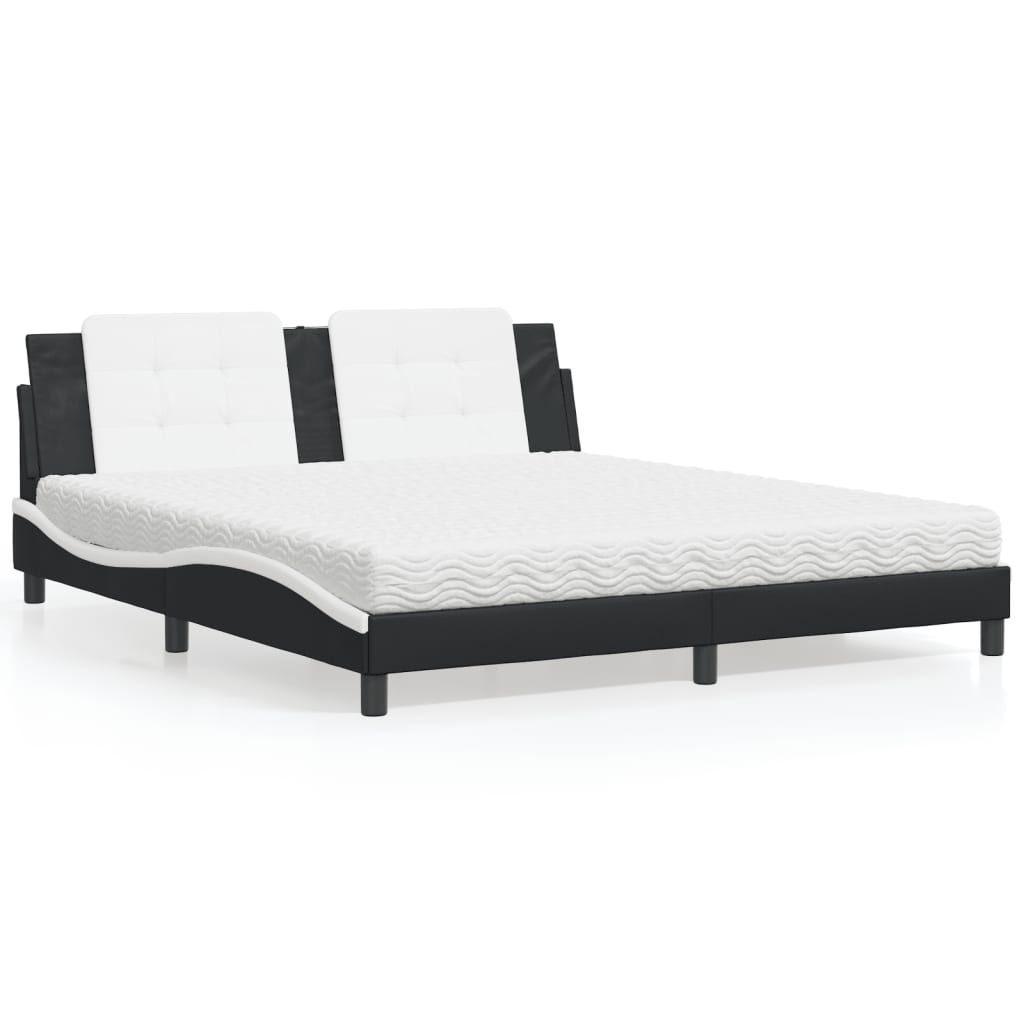 Cama Con Colchón Cuero Sintético