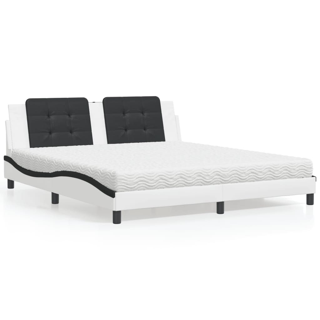 Cama Con Colchón Cuero Sintético