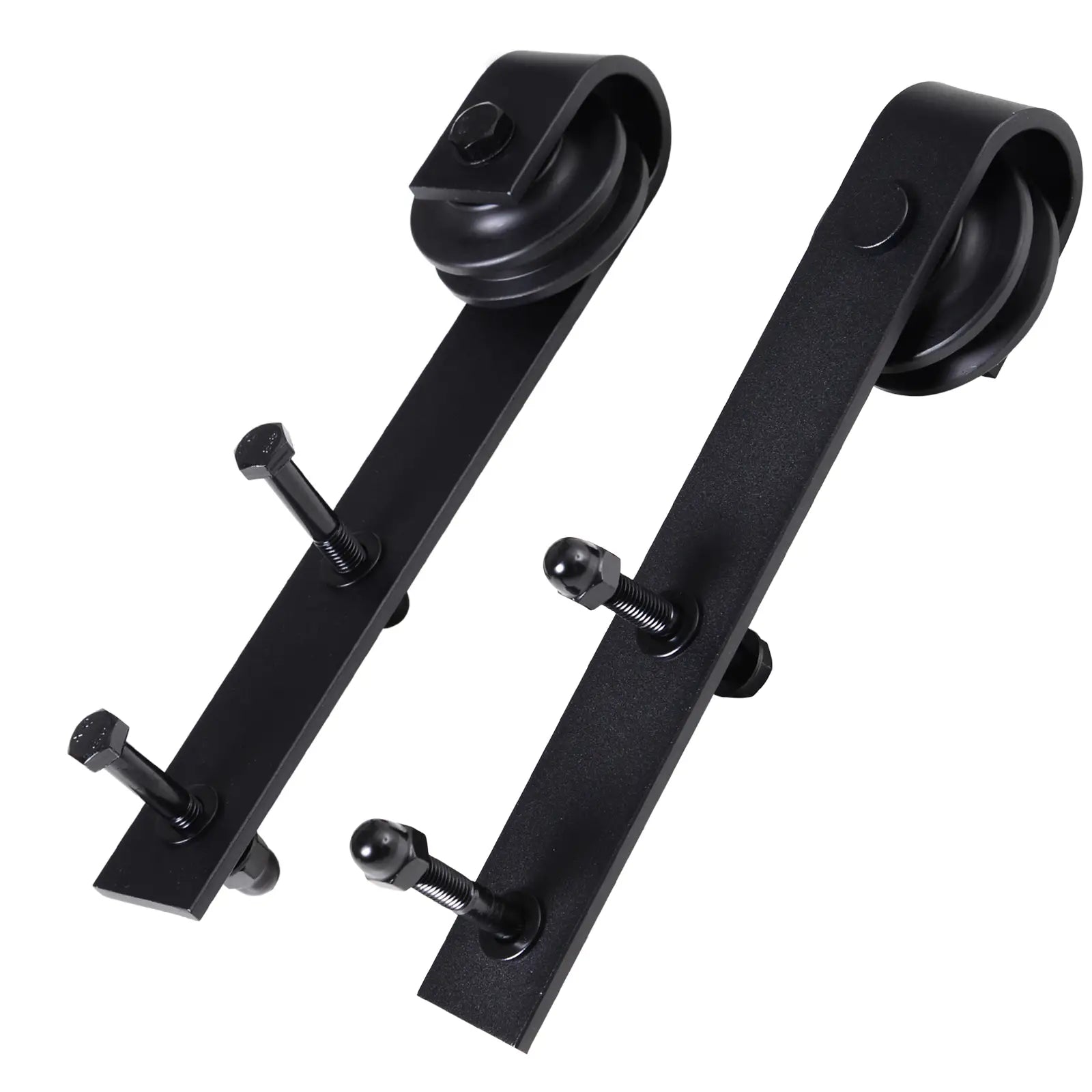 Herraje Puerta Corredera 200 cm Kit de Riel para 1 Puerta de Madera de máximo 100 cm de Ancho Acero de Carbono Carga Máx. 90 kg