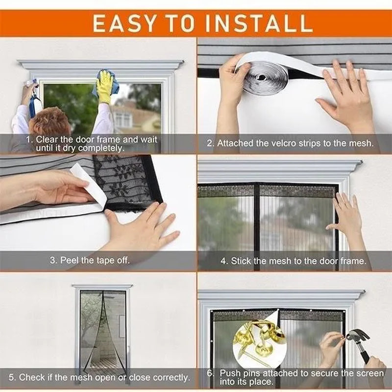 Reinforced Magnetic Screen Door Curtain Net anti Insect Mesh Fly Screen Mosquito Protection Net Room Divider Folding Screen Wall