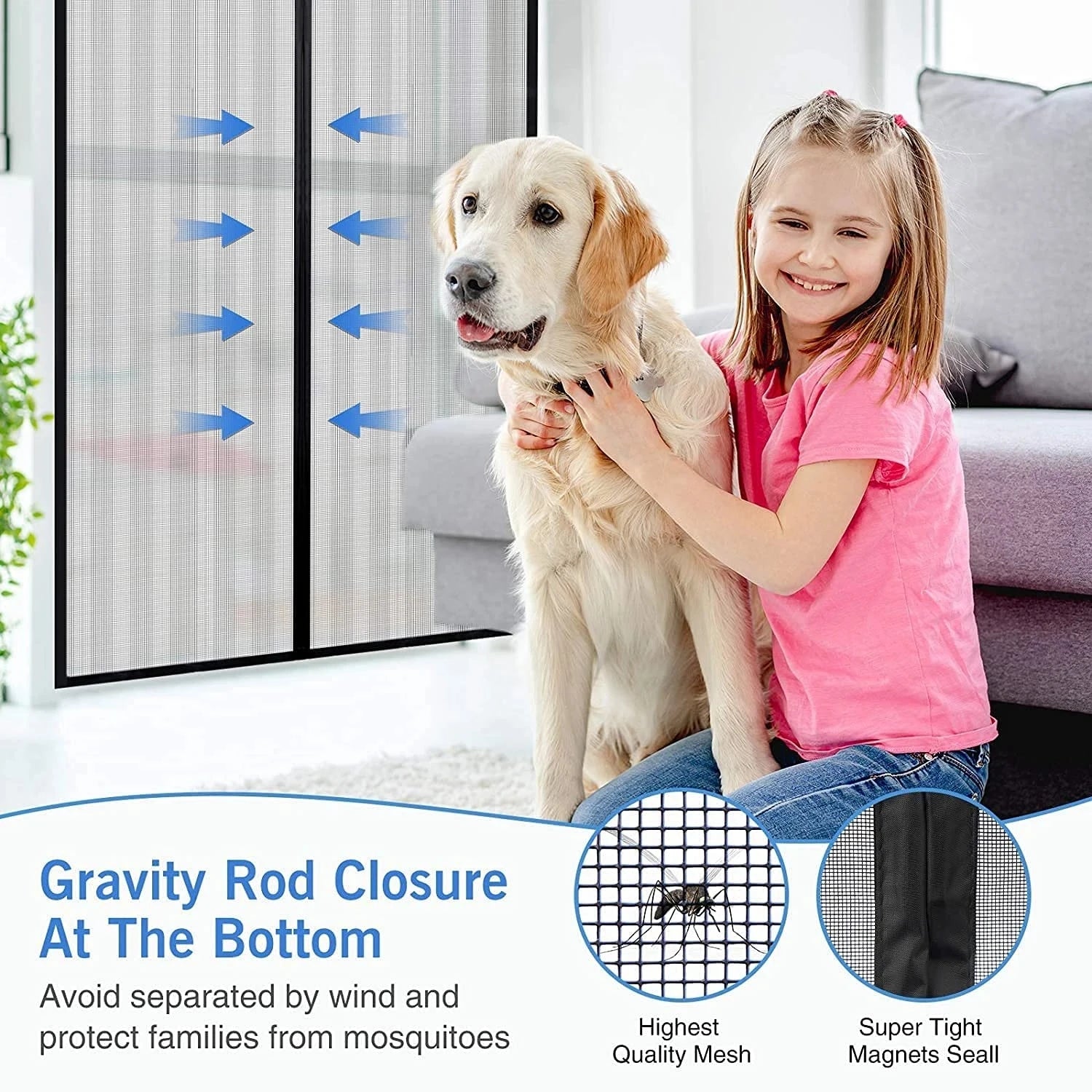 Reinforced Magnetic Screen Door Curtain Net anti Insect Mesh Fly Screen Mosquito Protection Net Room Divider Folding Screen Wall