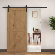 Herraje Puerta Corredera 200 cm Kit de Riel para 1 Puerta de Madera de máximo 100 cm de Ancho Acero de Carbono Carga Máx. 90 kg