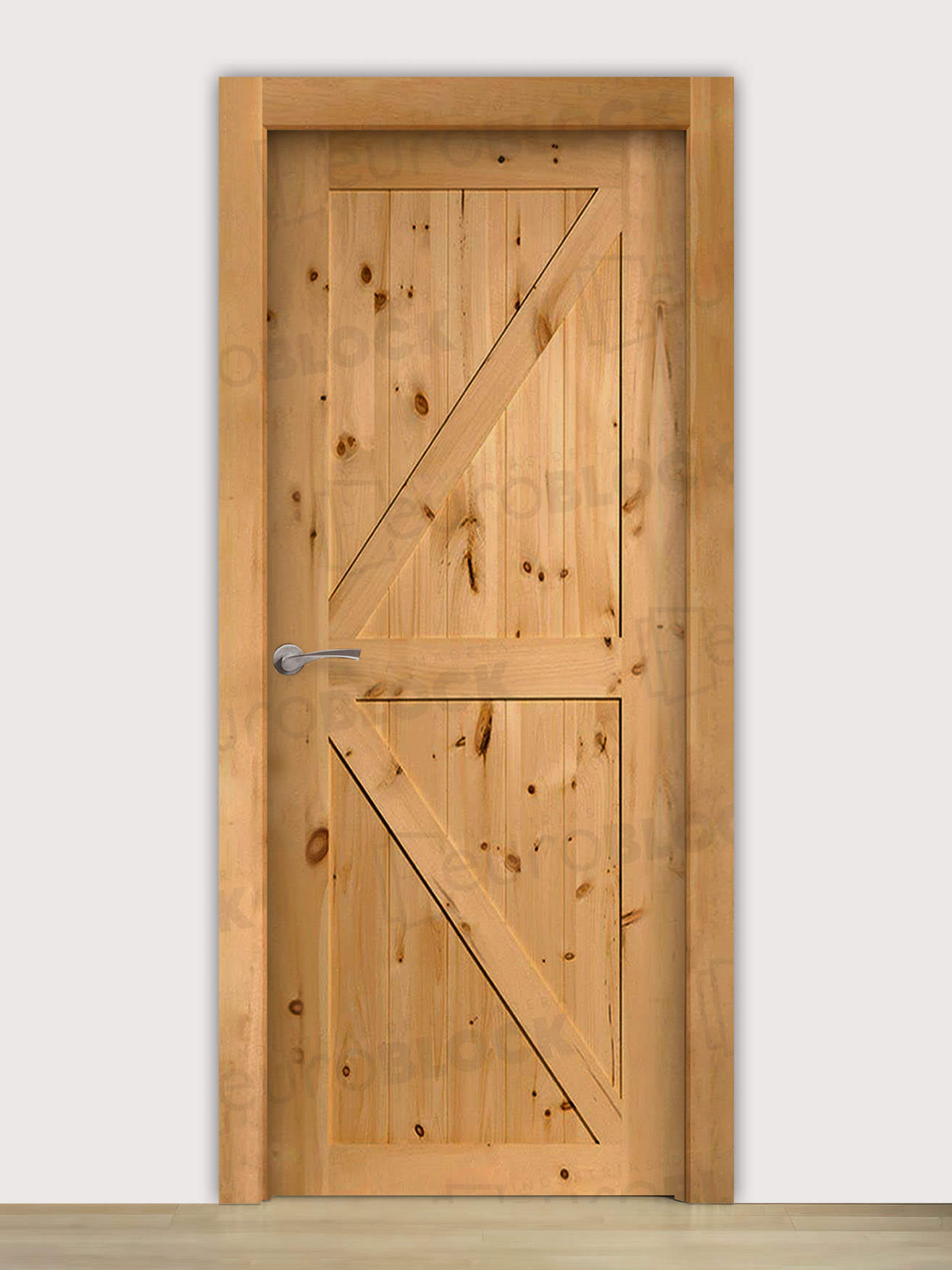 Puerta Maciza Rústica de Madera Ref. OREGÓN